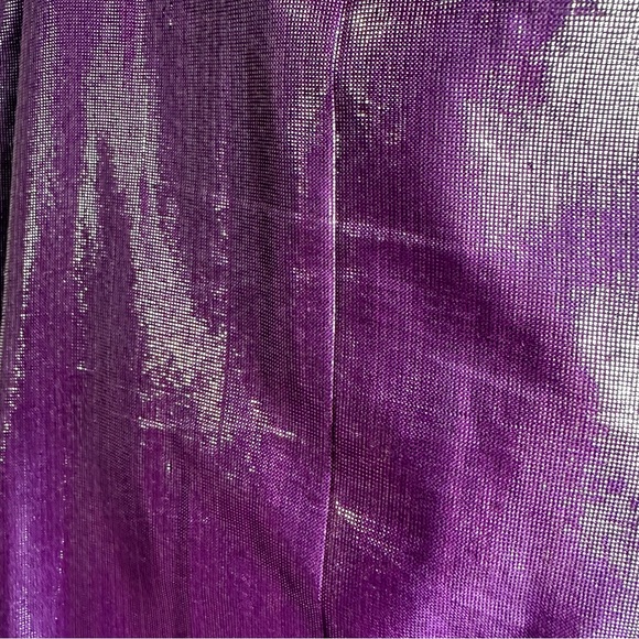 Dark Purple and Gold Three-Piece Salwar Kameez Heavy Formal Wear Size Approx. L - Picture 13 of 16